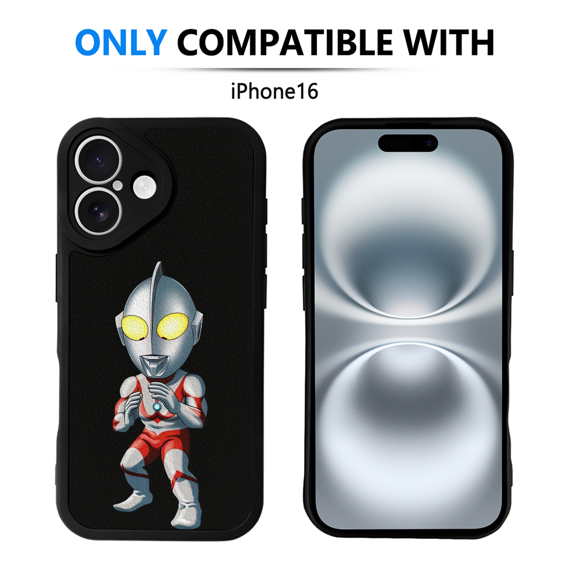 （画像用） ウルトラマン Ultraman 【iPhone 16シリーズ対応】シリコンスマホケース（レザー調） 材質：シリコン